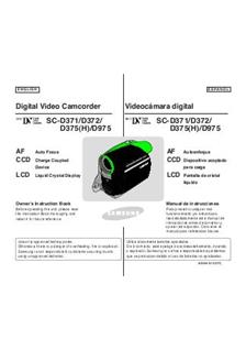 Samsung SC D 372 manual. Camera Instructions.